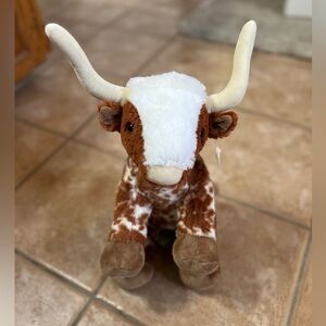 NWT Build a bear Plush Longhorn Stuffed Animal brown and white spots